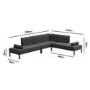 Grey Metal Modular Garden Corner Sofa Set with Bolster Cushions - Como
