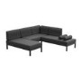 Grey Metal Modular Garden Corner Sofa Set with Bolster Cushions - Como
