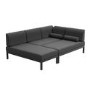 Grey Metal Modular Garden Corner Sofa Set with Bolster Cushions - Como