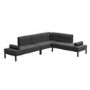 Grey Metal Modular Garden Corner Sofa Set with Bolster Cushions - Como
