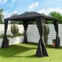 3x4m Grey Polycarbonate Roof Gazebo - Fortrose