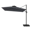 3x3m Square Cantilever Garden Parasol with Solar Fairy Lights - Base and Cover Included - Como