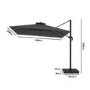 3x3m Dark Grey Square Cantilever Parasol with Base & Cover   - Como