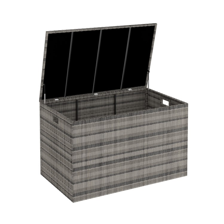 Grey Rattan Outdoor Gas Lift Storage Box - 150cm x 90cm  - Fortrose