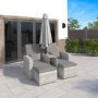 Grey Rattan Reclining Sun Loungers with Parasol  - Fortrose