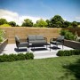 Rope Garden Sofa Set in Grey and Black  - Como