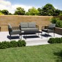 Rope Garden Sofa Set in Grey and Black  - Como