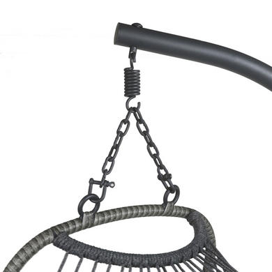 Grey Garden Folding Single Egg Swing Chair with Stand - Como
