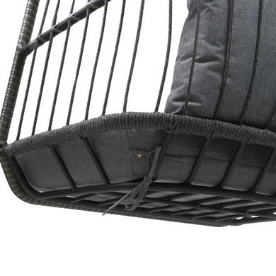 Grey Garden Folding Single Egg Swing Chair with Stand - Como