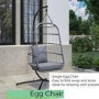 Grey Garden Folding Single Egg Swing Chair with Stand - Como