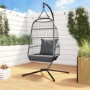 Grey Garden Folding Single Egg Swing Chair with Stand - Como