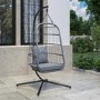 Grey Garden Folding Single Egg Swing Chair with Stand - Como