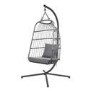 Grey Garden Folding Single Egg Swing Chair with Stand - Como