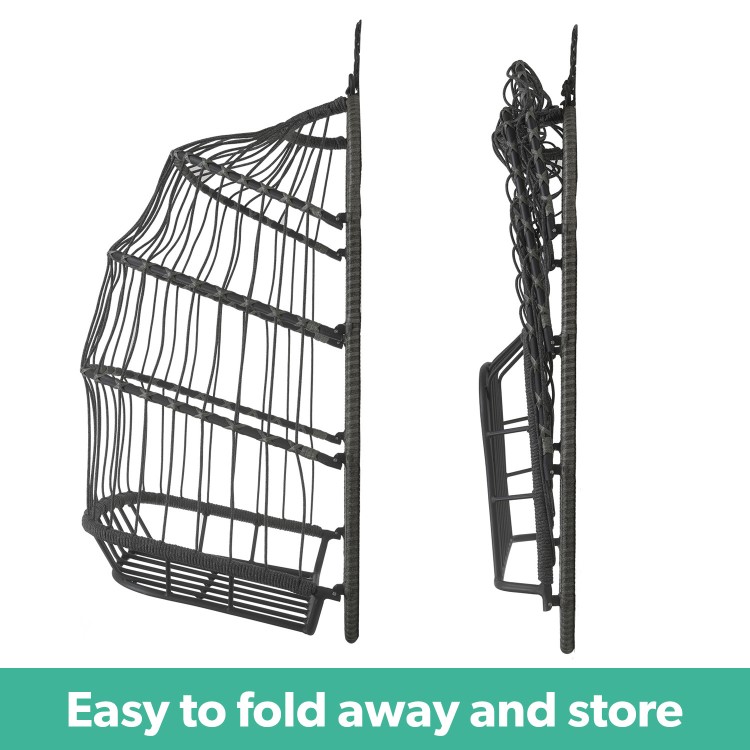 Grey Garden Folding Single Egg Swing Chair with Stand - Como