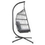 Grey Garden Folding Single Egg Swing Chair with Stand - Como