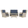 4 Seater Grey Rattan Reclining Garden Sofa Set - Aspen