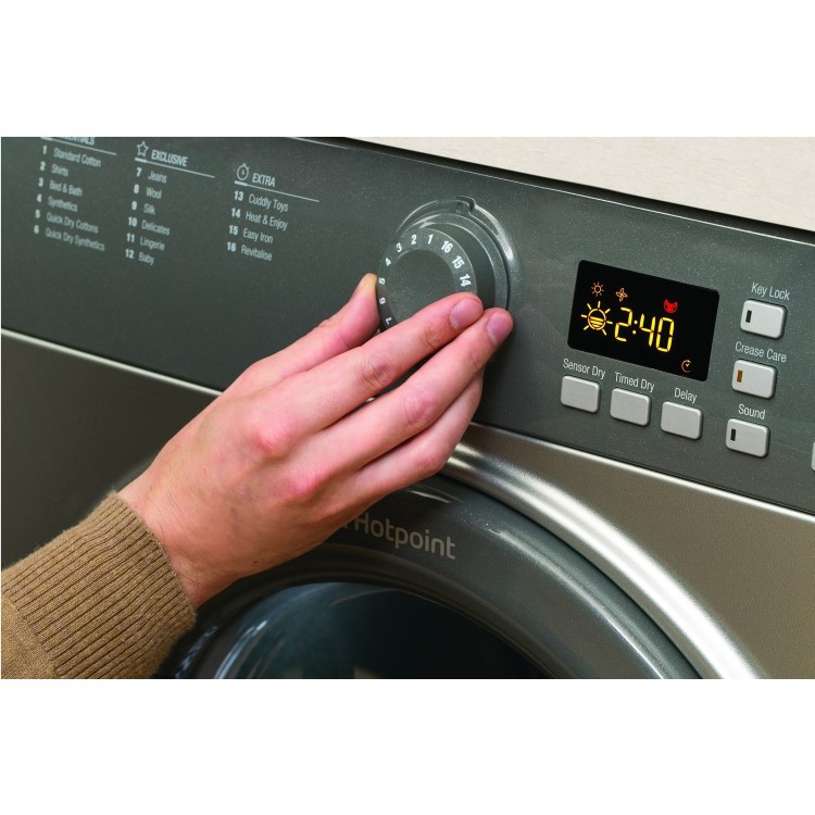 GRADE A1 - Hotpoint FTVFG65BGG 6kg Freestanding Vented Tumble Dryer - Graphite