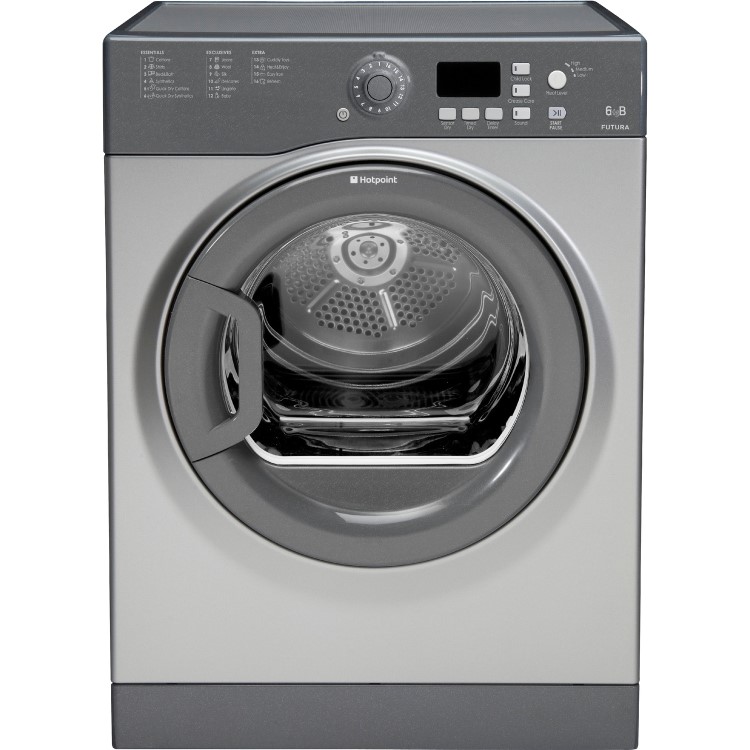 GRADE A1 - Hotpoint FTVFG65BGG 6kg Freestanding Vented Tumble Dryer - Graphite