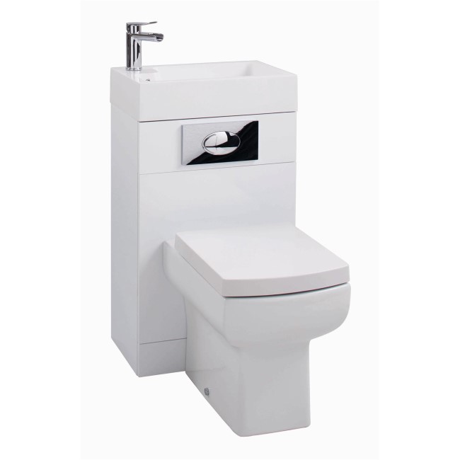 White Cloakroom Suite with Square Toilet