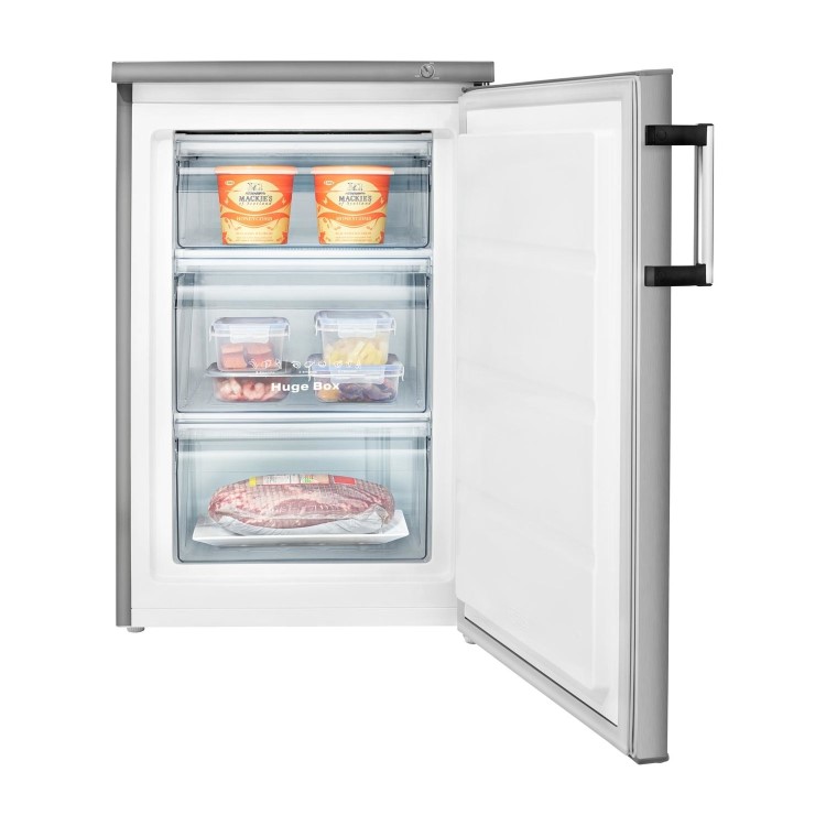 Hisense FV105D4BC21 82 Litre Freestanding Under Counter Freezer Rating 56cm Wide - Stainless Steel