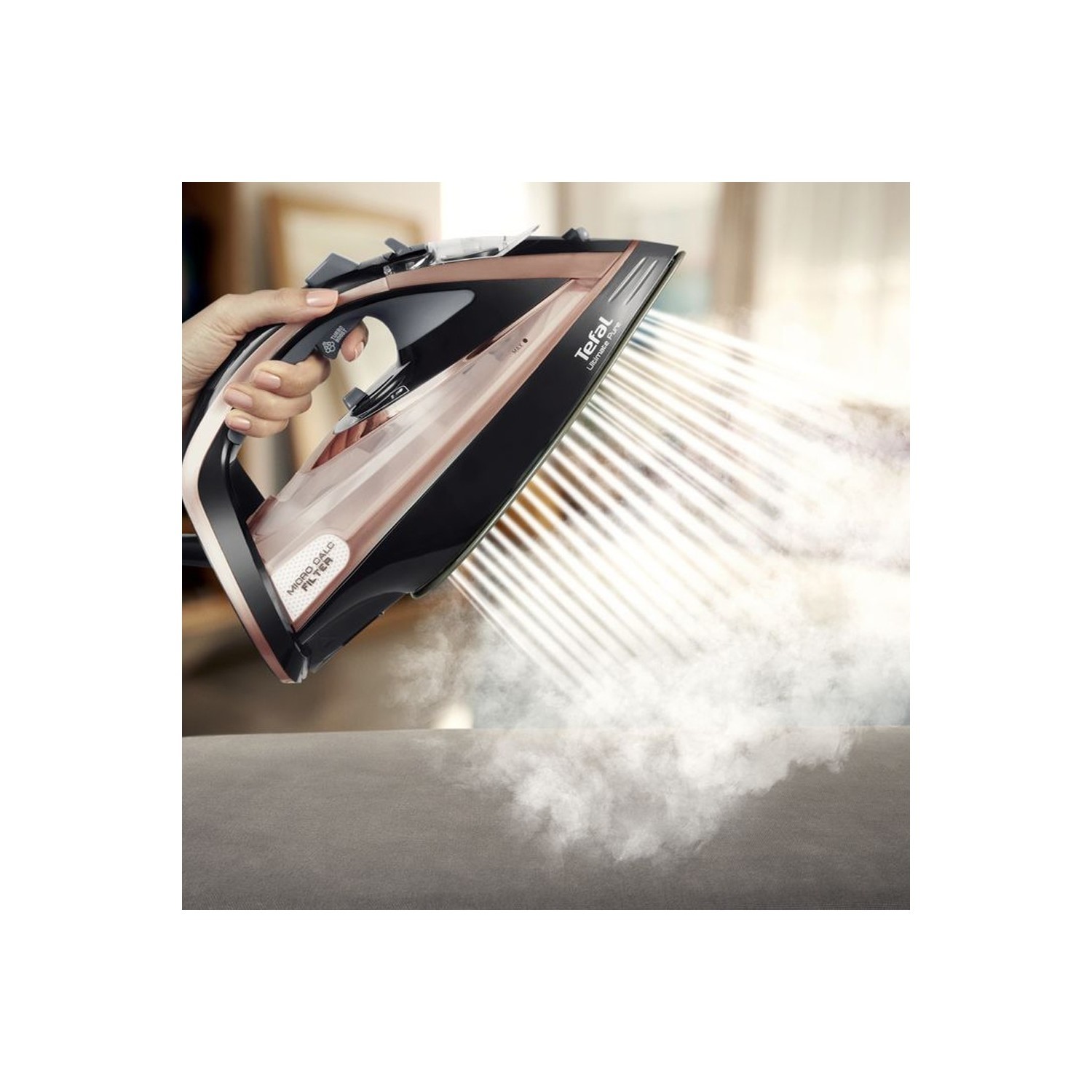 Tefal FV9845 Ultimate Pure Steam Iron Black Rosegold