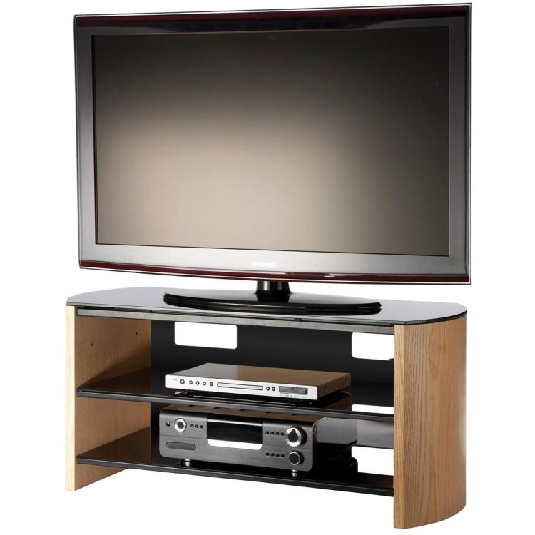Alphason FW1100-LO/B Finewoods TV Stand for up to 50" TVs - Black 