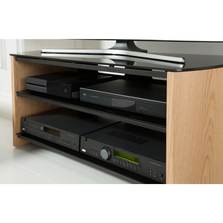 Alphason FW1100-LO/B Finewoods TV Stand for up to 50" TVs - Black 