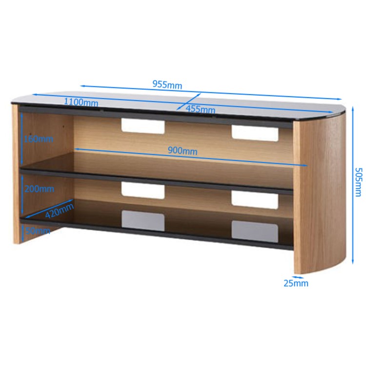 Alphason FW1100-LO/B Finewoods TV Stand for up to 50" TVs - Black 
