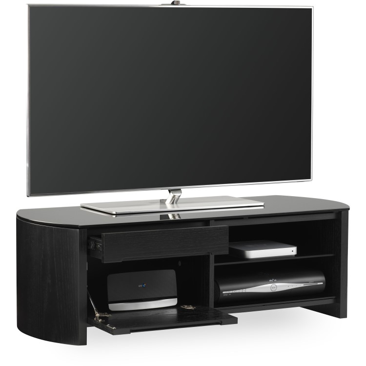 Alphason FW1100CB-BLK Finewoods TV Stand for up to 50" TVs - Black 