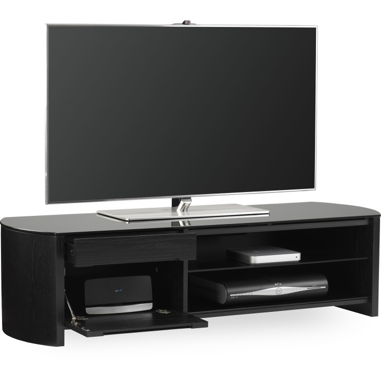 Alphason FW1350CB-BLK Finewoods Cabinet TV Stand for up to 60" TVs - Black/Oak