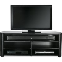 Alphason FW1350SB-BLK Finewoods Soundbar TV Stand for up to 49" TVs - Black/Oak