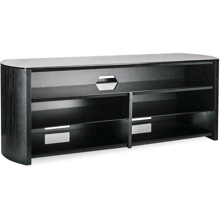 Alphason FW1350SB-BLK Finewoods Soundbar TV Stand for up to 49" TVs - Black/Oak