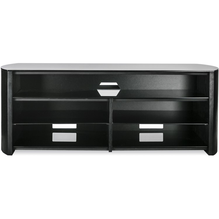 Alphason FW1350SB-BLK Finewoods Soundbar TV Stand for up to 49" TVs - Black/Oak