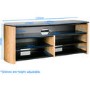 Alphason FW1350SB-BLK Finewoods Soundbar TV Stand for up to 49" TVs - Black/Oak