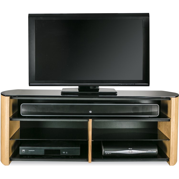 Alphason FW1350SB-LO Finewoods Soundbar TV Stand for up to 60" TVs - Light Oak 