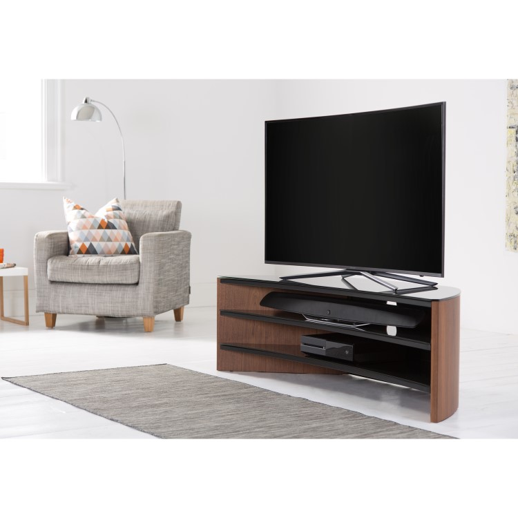 Alphason FW1400C-BLK Finewoods Corner TV Stand for up to 60" TVs - Black