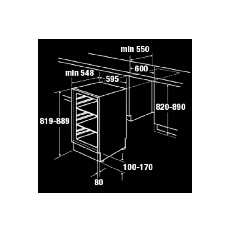 GRADE A2 - CDA FW223 60cm Wide Integrated Under Counter Fridge - White