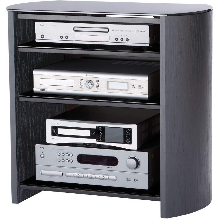 Alphason FW750/4-BV/B Finewoods HiFi and TV Stand for up to 37" TVs - Black 