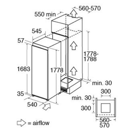 Refurbished CDA FW882 Integrated 200 Litre Upright In Column Freezer