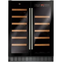 GRADE A1 - CDA FWC624BL 60cm Under Counter Double Door Wine Cooler - Black