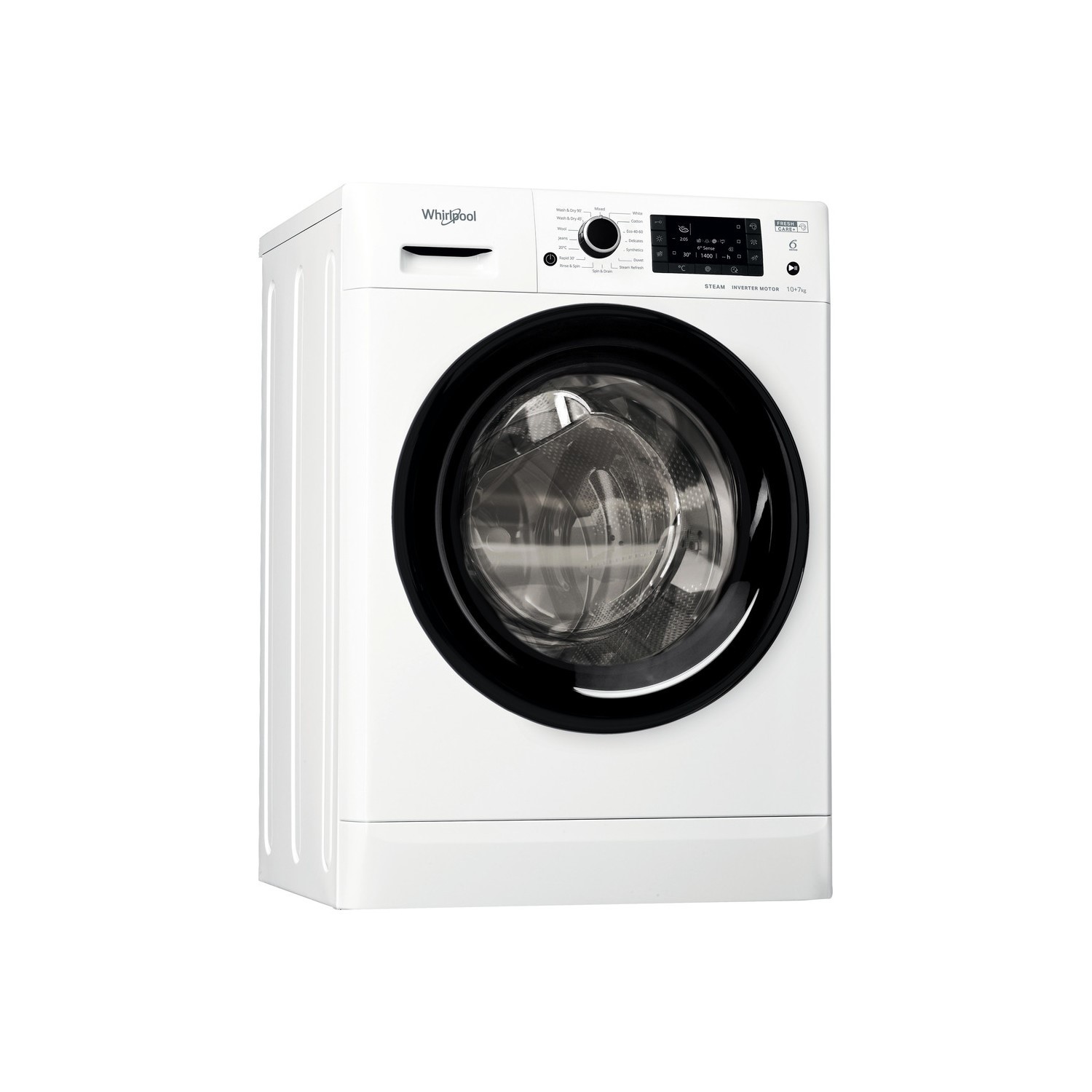 Refurbished Whirlpool FWDD1071682WBVUKN Freestanding 10/7KG 1600 Spin Washer Dryer White
