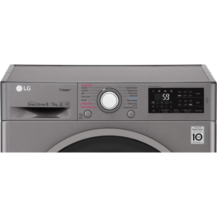LG FWJ685SS 8kg Wash 5kg Dry 1400rpm Freestanding Washer Dryer - Graphite