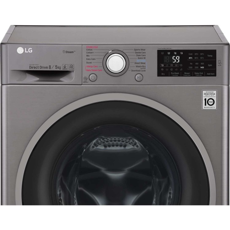 LG FWJ685SS 8kg Wash 5kg Dry 1400rpm Freestanding Washer Dryer - Graphite