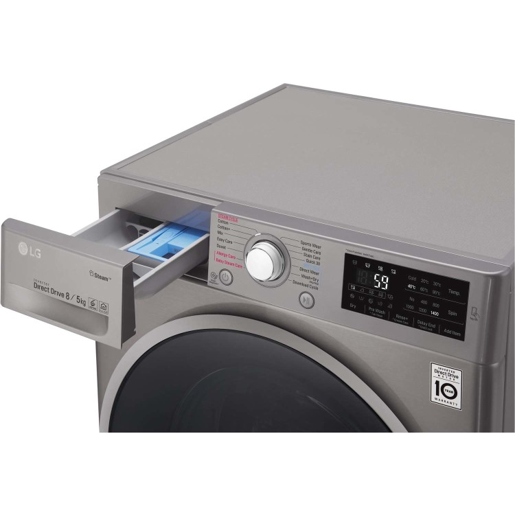 LG FWJ685SS 8kg Wash 5kg Dry 1400rpm Freestanding Washer Dryer - Graphite