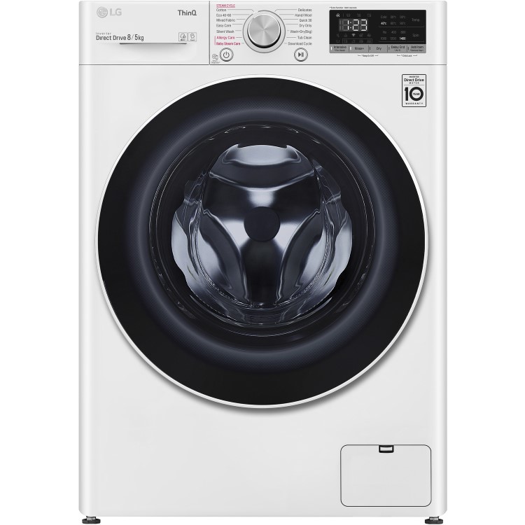 GRADE A1 - LG FWV585WSE Freestanding Wifi Connected 8kg Wash 5kg Dry 1400rpm Washer Dryer - White