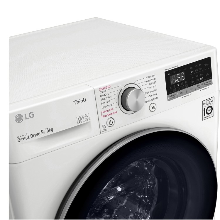 GRADE A2 - LG FWV595WSE Freestanding Wifi Connected 9kg Wash 5kg Dry 1400rpm Washer Dryer - White