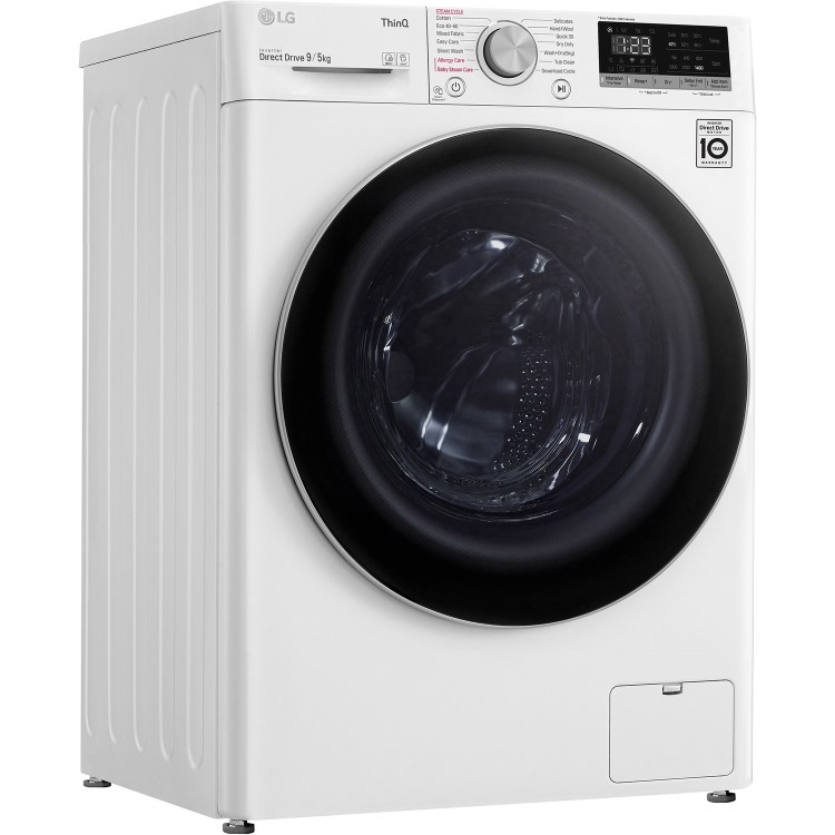 GRADE A2 - LG FWV595WSE Freestanding Wifi Connected 9kg Wash 5kg Dry 1400rpm Washer Dryer - White