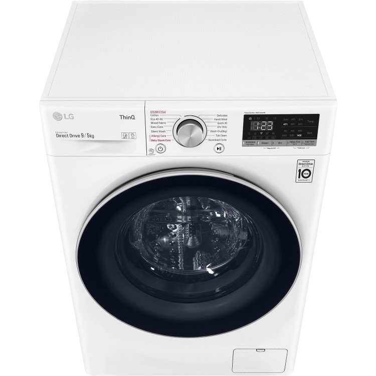 GRADE A2 - LG FWV595WSE Freestanding Wifi Connected 9kg Wash 5kg Dry 1400rpm Washer Dryer - White