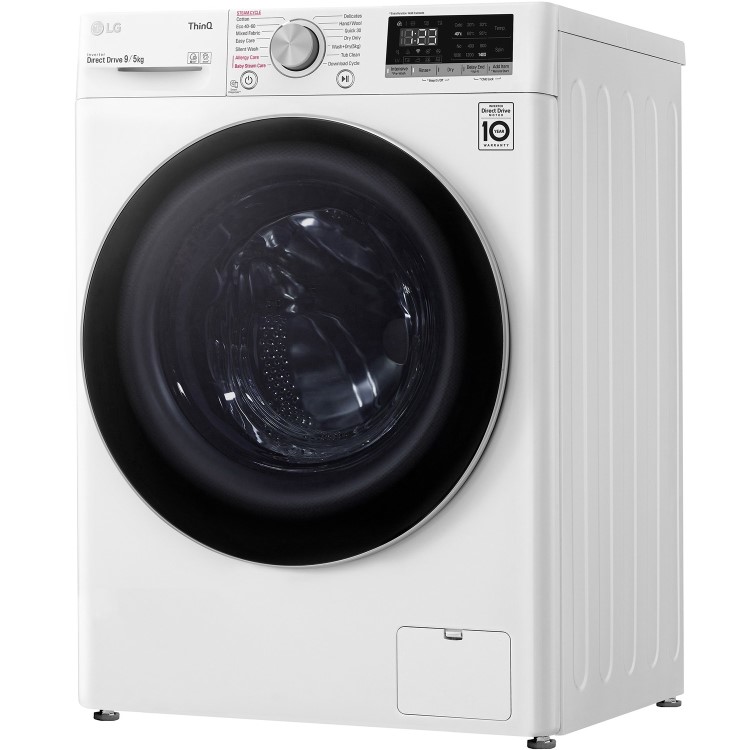 GRADE A2 - LG FWV595WSE Freestanding Wifi Connected 9kg Wash 5kg Dry 1400rpm Washer Dryer - White