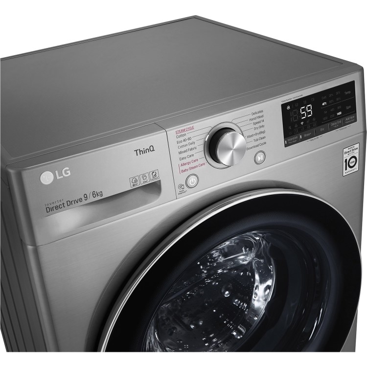 LG 9kg Wash 6kg Dry Freestanding Washer Dryer - Silver